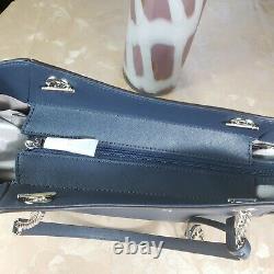Michael Kors MK Purse Jet Set Travel NAVY Leather Chain Shoulder Tote Bag