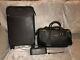 Michael Kors Saffiano Leather 3 Piece Luggage Set Black