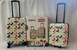 Mickey Mouse American Tourister 2 Piece Luggage Suitcase Set Disney Spinner