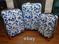 Mickey Mouse Set 28 25 21 Hardside Spinner Suitcase Luggage NWT Bioworld