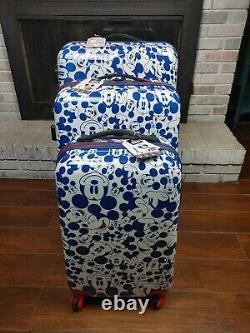 Mickey Mouse Set 28 25 21 Hardside Spinner Suitcase Luggage NWT Bioworld
