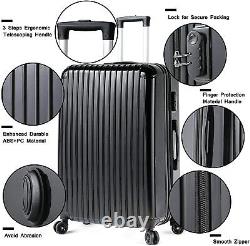Miibox Luggage 3 Piece Luggage Set ABS+PC Material Spinner Wheel Luggage Carrier