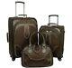 Montana West Tooled Leather Collection 3 Pc Luggage Set-coffee 37% Off Msrp