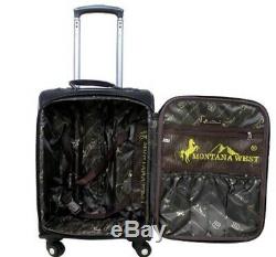 Montana West Tooled Leather Collection 3 PC Luggage Set-Coffee 37% off MSRP