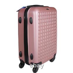 Mulaechic 202428 Luggage Travel Set Bag ABS Hard Shell Suitcase Rose Pink