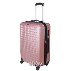 Mulaechic 202428 Luggage Travel Set Bag ABS Hard Shell Suitcase Rose Pink