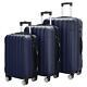 Multifunctional Large Capacity Traveling Storage Suitcase Luggage Set Navy Blue