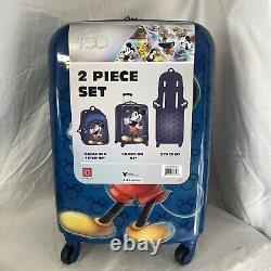 NEW 2pc LUGGAGE SET ful x Disney Mickey 21 Carry-On Spinner Stackable Backpack