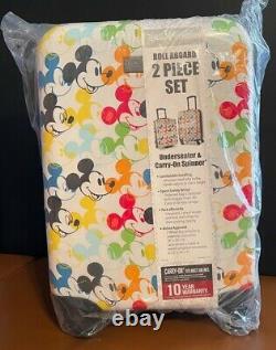 NEW American Tourister Disney Roll Aboard Luggage Colorful 2Pc Mickey Mouse Set