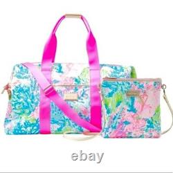 NEW Lilly Pulitzer 2 PC LUGGAGE SET Carry on Duffel Crossbody Bag Fished my Wish