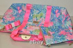 NEW Lilly Pulitzer 2 PC LUGGAGE SET Carry on Duffel Crossbody Bag Fished my Wish