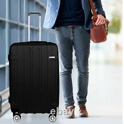 NEW Luggage Cabin Suitcase Set Carry On BLACK ABS Spinner Lightwheight 302420