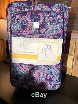 NEW Modern. Southern. Home. Purple Paisley 5 Piece Luggage Set