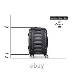 NNEDSZ 20 Luggage Sets Suitcase Trolley Travel Hard Case Lightweight Black