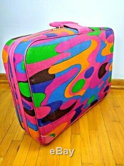 NOS Vintage K Gimbel Japan Retro Mod Suitcase Luggage Carry On Bag 5pc Set