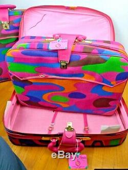 NOS Vintage K Gimbel Japan Retro Mod Suitcase Luggage Carry On Bag 5pc Set