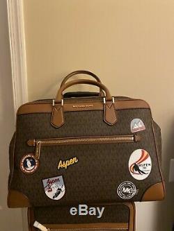 NWT Authentic MICHAEL KORS Trolley Suitcase Carry on Duffle Travel Set 2 Aspen
