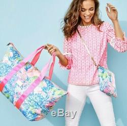 NWT Lilly Pulitzer 2pc Set Duffle Bag and A Crossbody Bag in Fished My Wish