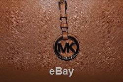 NWT MICHAEL Michael Kors Leather Jet Set Travel Large EW Tote Handbag LUGGAGE