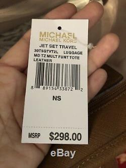 NWT Michael Kors Jet Set Travel Top Zip Medium Multi Functions Tote Luggage $298