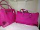 Nwt Victorias Secret Large Duffle Bag & Tote, 2pc Luggage Set In Pink Canvas