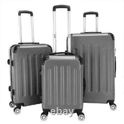 New 3 Pieces Travel Spinner Luggage Set Bag ABS Trolley Carry On Suitcase withTSA