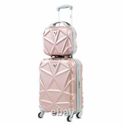 New AMKA Gem 2-Piece 20-Inch Carry-On and Cosmetic Case Spinner Luggage Set