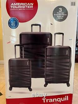 New American Tourister Tranquil 3-Piece Hardside Set BLACK 20'' 24'' 28'