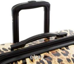 New Black Leopard 3-Piece Hardside Spinner Rolling Luggage Set