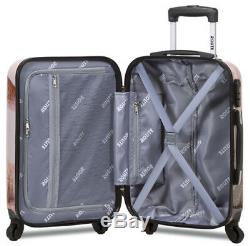 New Dejuno 3 Piece Light Weight Hard Shell Spinner Upright Luggage Set Flight