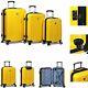 New Dejuno 3 Piece Polycarbonate Hard Shell Spinner Suitcases Luggage Set-yellow