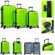 New Dejuno 3 Piece Polycarbonate Hardshell Spinner Suitcases Luggage Set -lime