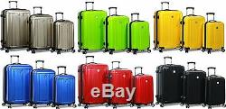 New Dejuno Polycarbonate Upright Light Weight Hard Shell Suitcases Luggage Set