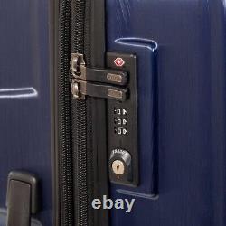 New Delsey Chrometec Hardside Spinner Suitcase 3 Pcs Luggage Set Blue