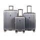 New Delsey Chrometec Hardside Spinner Suitcase 3 Pcs Luggage Set-silver
