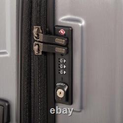 New Delsey Chrometec Hardside Spinner Suitcase 3 Pcs Luggage Set-Silver