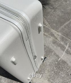 New Gabbiano Smokey White Checked Luggage with TSA Locks 8 Wheels 30 X 20 X 12