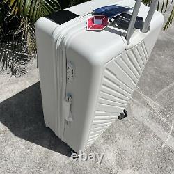 New Gabbiano Smokey White Checked Luggage with TSA Locks 8 Wheels 30 X 20 X 12