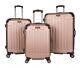 New Kenneth Cole Renegade 3pc Hardside Expandable Spinner Luggage Set Rose Gold