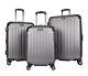 New Kenneth Cole Renegade 3pc Hardside Expandable Spinner Luggage Set Silver