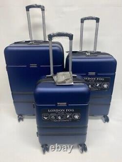New London Fog Southgate Lightweight Hard Luggage Set Tsa Lock Spinner Navy