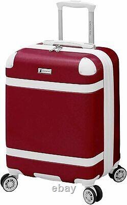 New London Fog Vintage II Hardside Spinner Lightweight Luggage Set Red /white