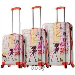 New Mia Toro Italy Izak-Chic Voyage Hardside Spinner Rolling Luggage 3 Piece Set