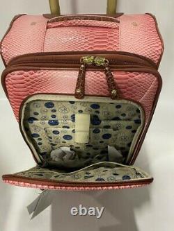 New Samantha Brown Embossed 3pc Luggage Set Dusty Rose/camel Ombre