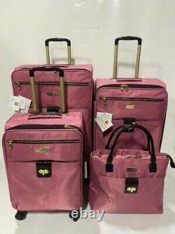 New Samantha Brown Ultra Lightweight 4 Pc Luggage Set Spinner Dusty Rose