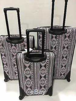 New Steve Madden Luggage 3pc Black Luggage Set Expandable Spinner Wild Child