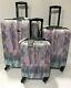 New Steve Madden Luggage 3pc Luggage Set Spinner Collection White Diamond Print