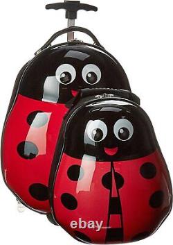 New Travel Tots Kids Multicolored All Overprinted 2 Piece Luggage Set Ladybug