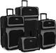 New Yorker Lightweight Softside Expandable Travel Rolling Luggage Set, Black/gre