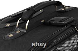 New Yorker Lightweight Softside Expandable Travel Rolling Luggage Set, Black/Gre